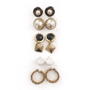5 Pair Vintage Clip Back Earrings Napier Monet